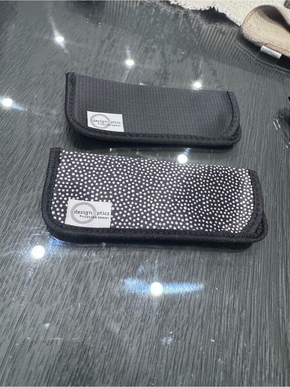 Black & Polka Dot Soft Eyeglass Sleeves (2-Pack)